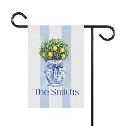 Printify Home Decor Custom Preppy Chinoiserie Topiary Garden Flag