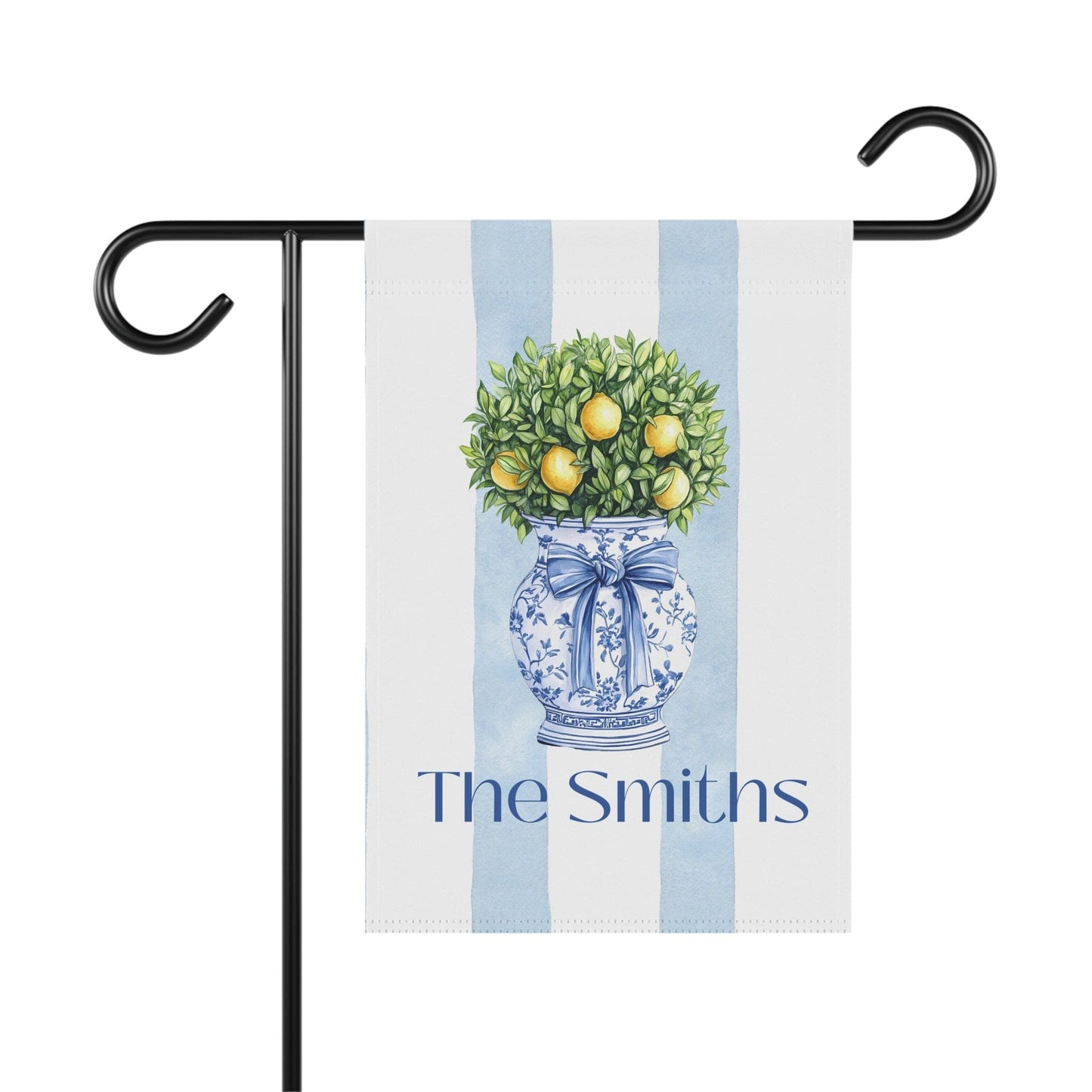 Printify Home Decor 12'' × 18'' Custom Preppy Chinoiserie Topiary Garden Flag