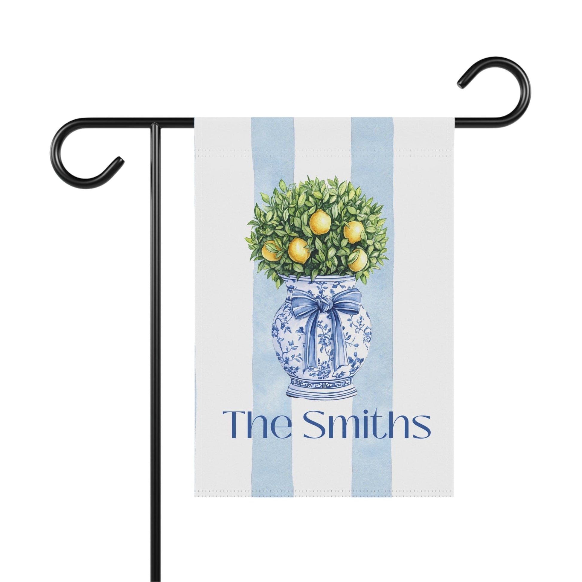 Printify Home Decor 12'' × 18'' Custom Preppy Chinoiserie Topiary Garden Flag