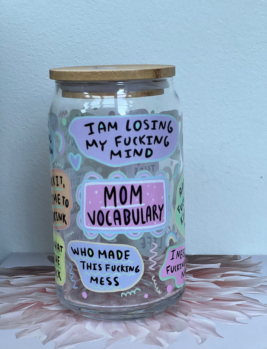 Everyday Ego Gift For Mom | Funny Mama Glass | Gift For Her | Sassy Tumbler | Funny Mom Cup | Iced Coffee Cup With Lid And Straw | Mommy Vocabulary