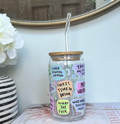 Everyday Ego Gift For Mom | Funny Mama Glass | Gift For Her | Sassy Tumbler | Funny Mom Cup | Iced Coffee Cup With Lid And Straw | Mommy Vocabulary