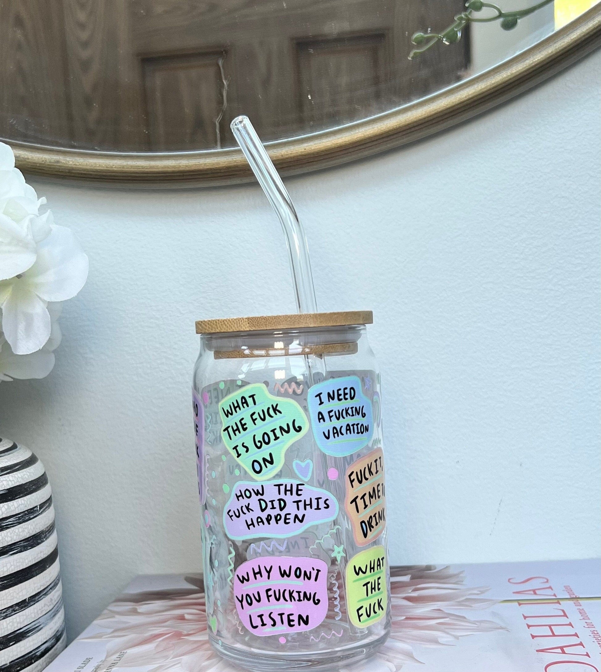 Everyday Ego Gift For Mom | Funny Mama Glass | Gift For Her | Sassy Tumbler | Funny Mom Cup | Iced Coffee Cup With Lid And Straw | Mommy Vocabulary