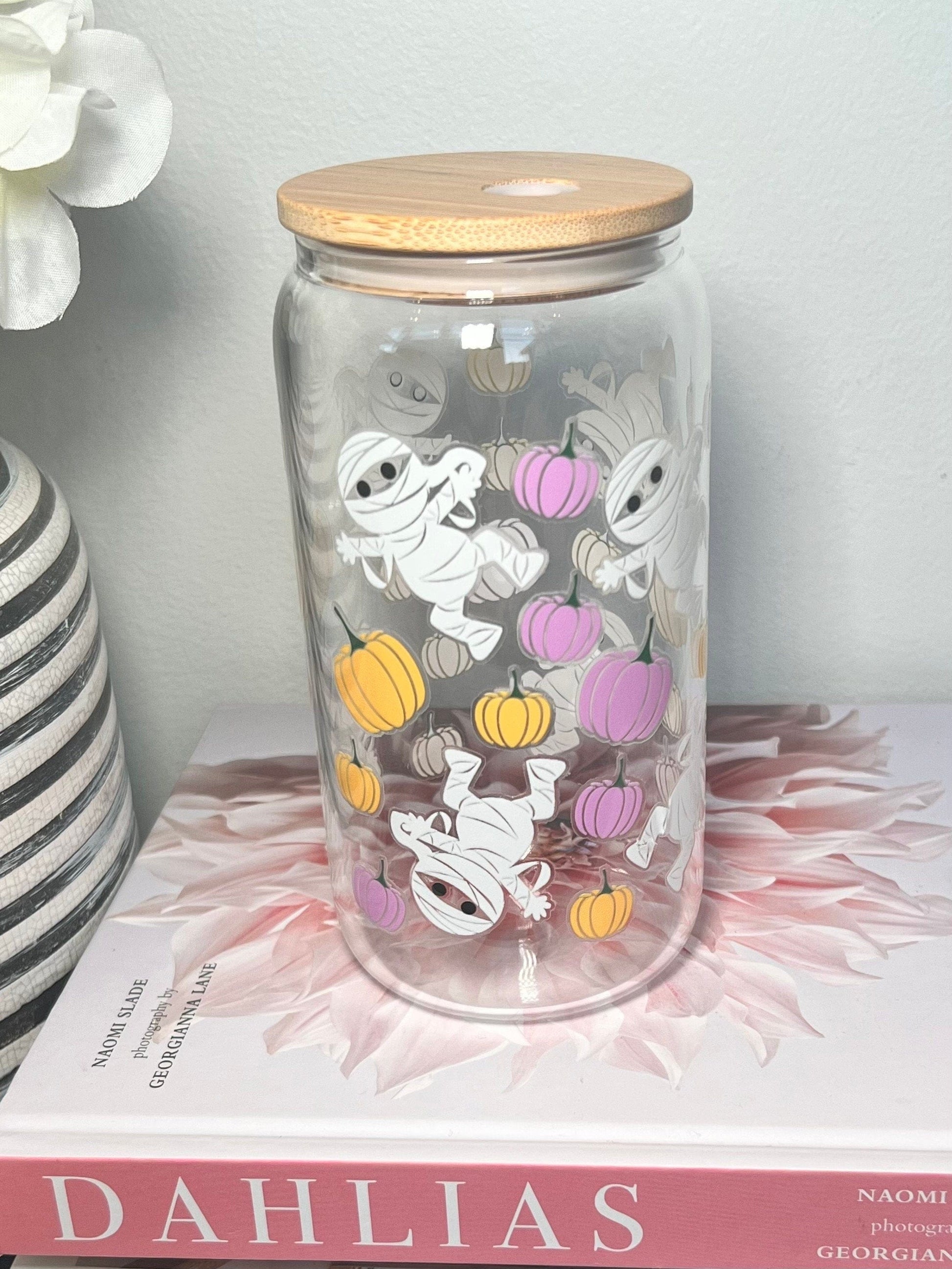 Everyday Ego Fall Cup | Pumpkins Beer Can Glass | Pumpkin Glass Cup | Pumpkin Mug | Coffee Lover Gift | Personalized Gift | Mummy Cup | Halloween Cups