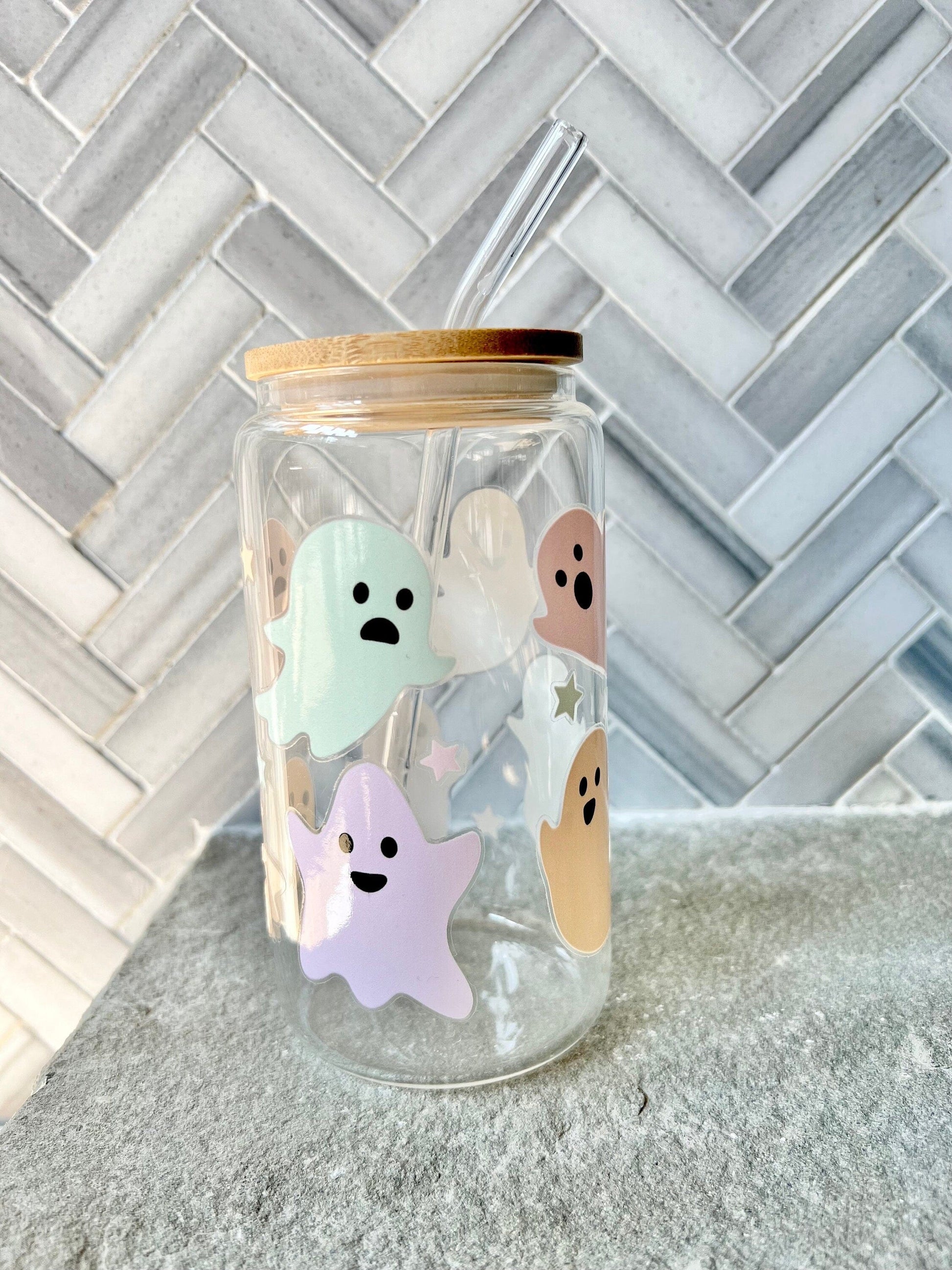 Everyday Ego Glass Cup Cute Ghost Cup | Spooky Tumbler