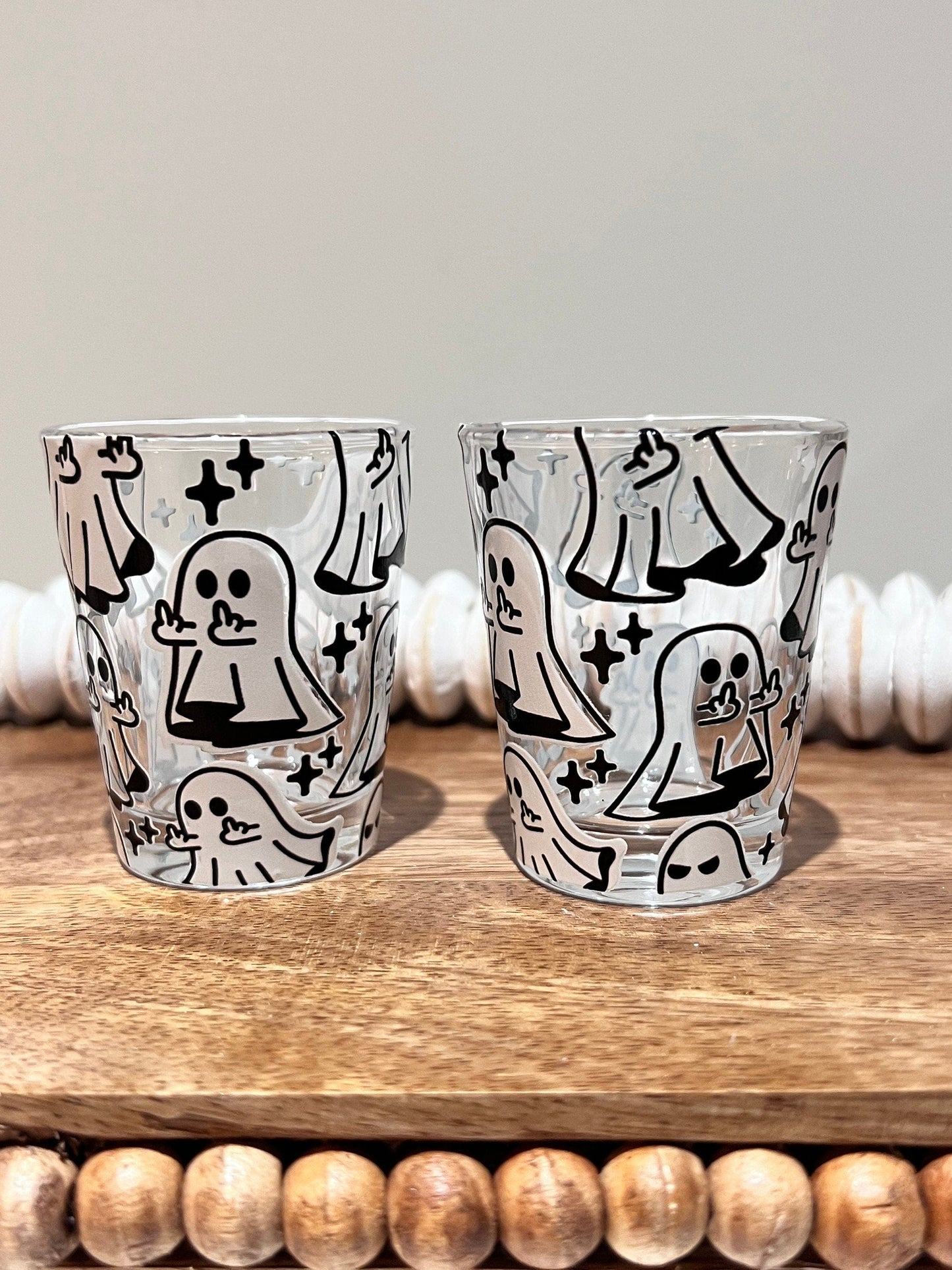 Everyday Ego Shot Glass Middle Finger Ghost Middle Finger Ghost Shot Glasses