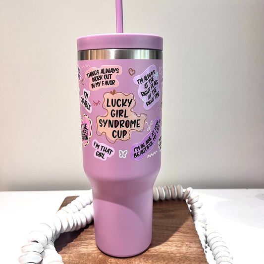 Everyday Ego Lucky Girl 40oz Dupe Tumbler With Handle