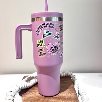 Everyday Ego Lucky Girl 40oz Dupe Tumbler With Handle