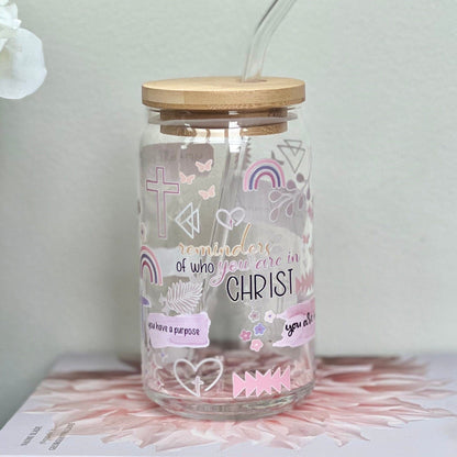 Everyday Ego Drink Cup Christian Affirmations Glass Can