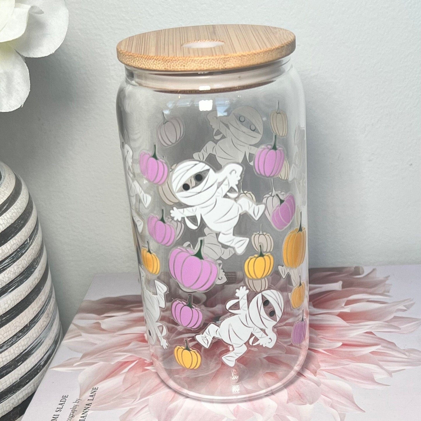 Everyday Ego Fall Cup | Pumpkins Beer Can Glass | Pumpkin Glass Cup | Pumpkin Mug | Coffee Lover Gift | Personalized Gift | Mummy Cup | Halloween Cups