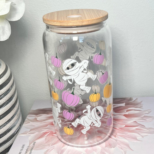 Everyday Ego Fall Cup | Pumpkins Beer Can Glass | Pumpkin Glass Cup | Pumpkin Mug | Coffee Lover Gift | Personalized Gift | Mummy Cup | Halloween Cups