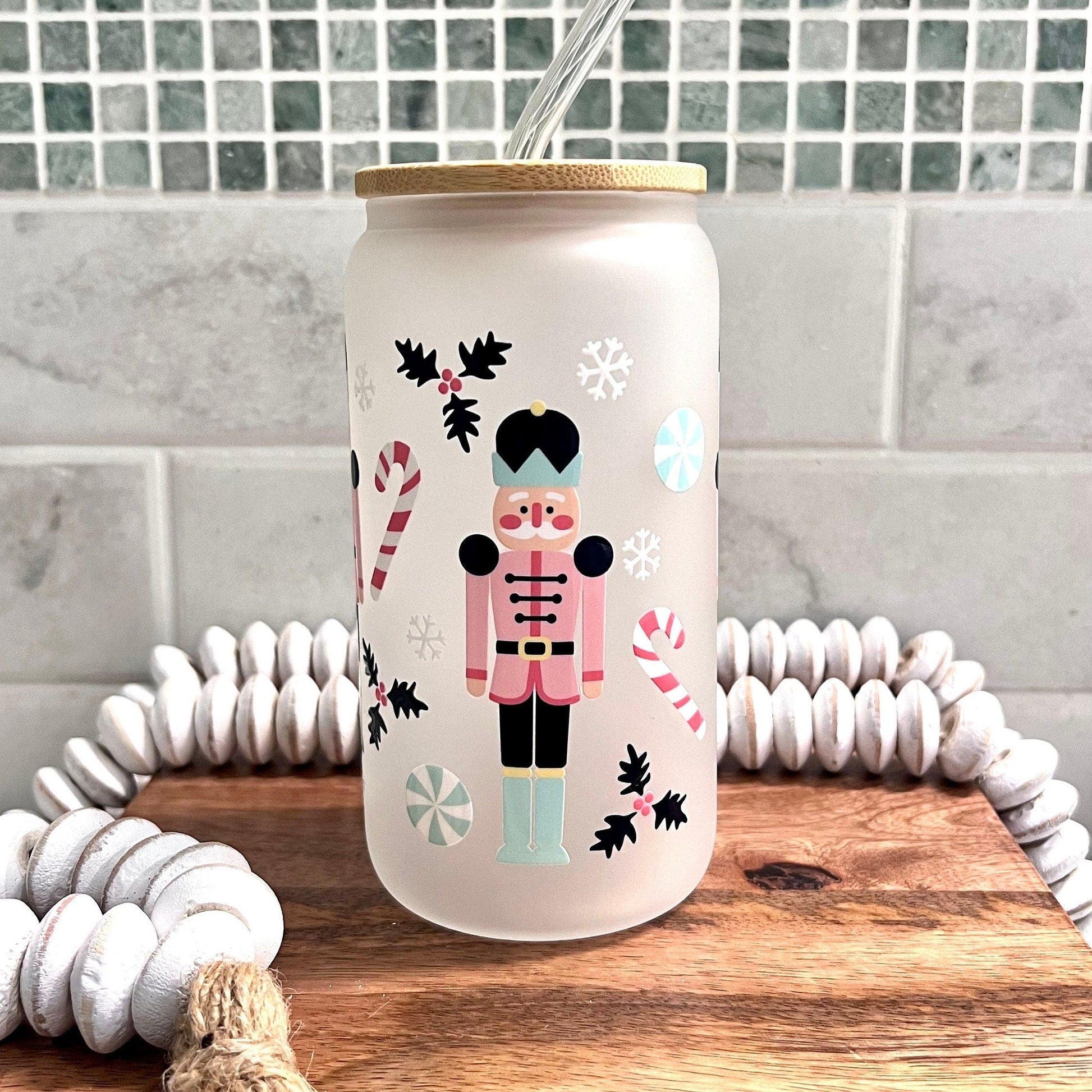 Everyday Ego Drink Cup Christmas Nutcracker Glass Cup