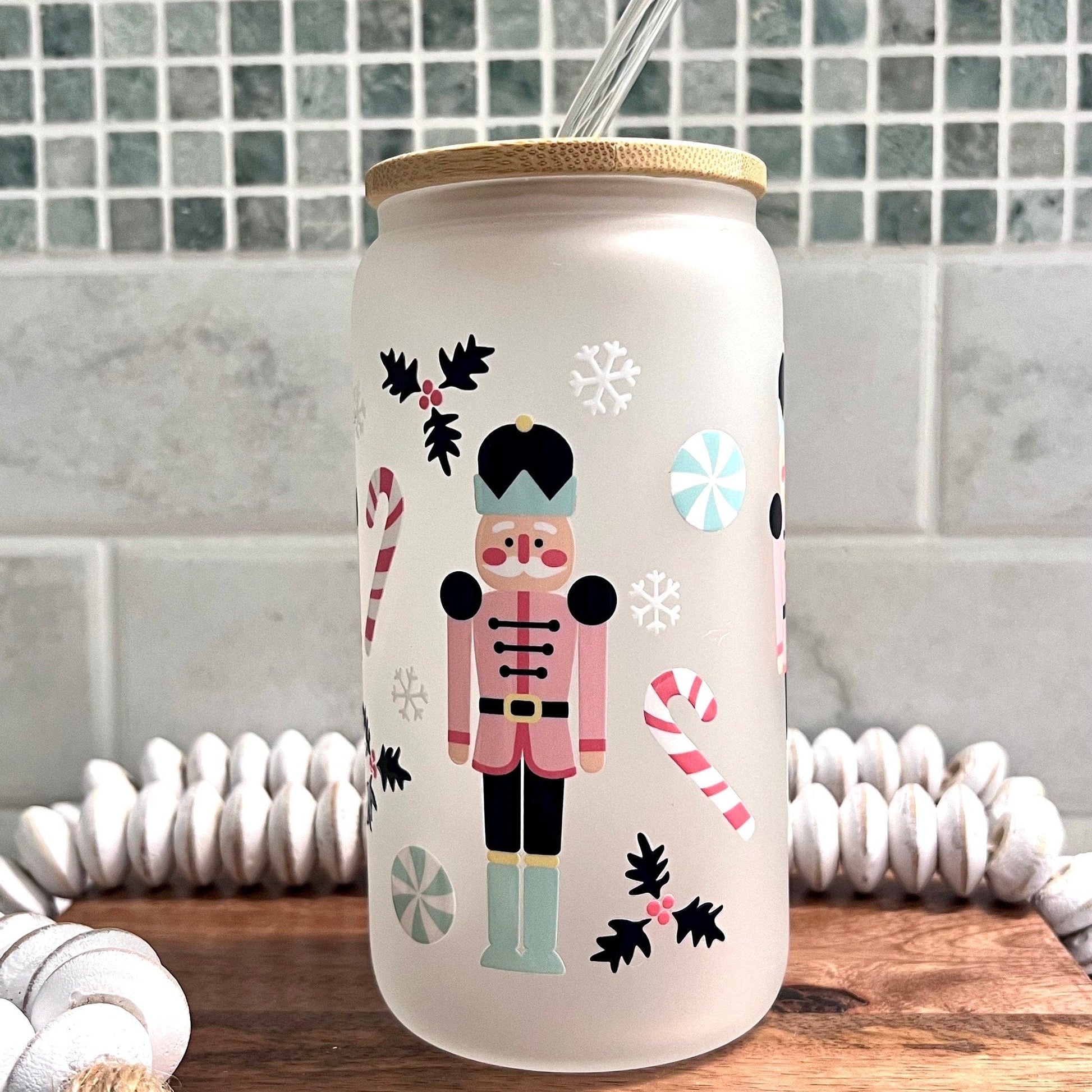Everyday Ego Drink Cup Christmas Nutcracker Glass Cup