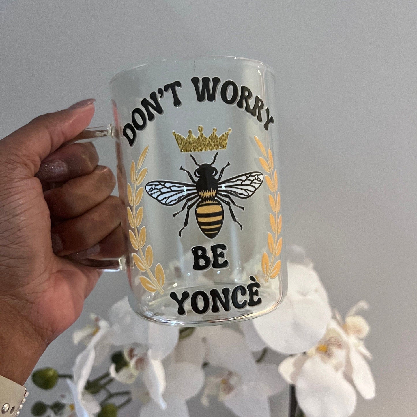 Everyday Ego Dont Worry Be Yonce Mug | Beyhive Fan | Queen Bee | Gift for her | Music Fan Gift | What Would Yonce Do | Renaissance World Tour | Glass Mug