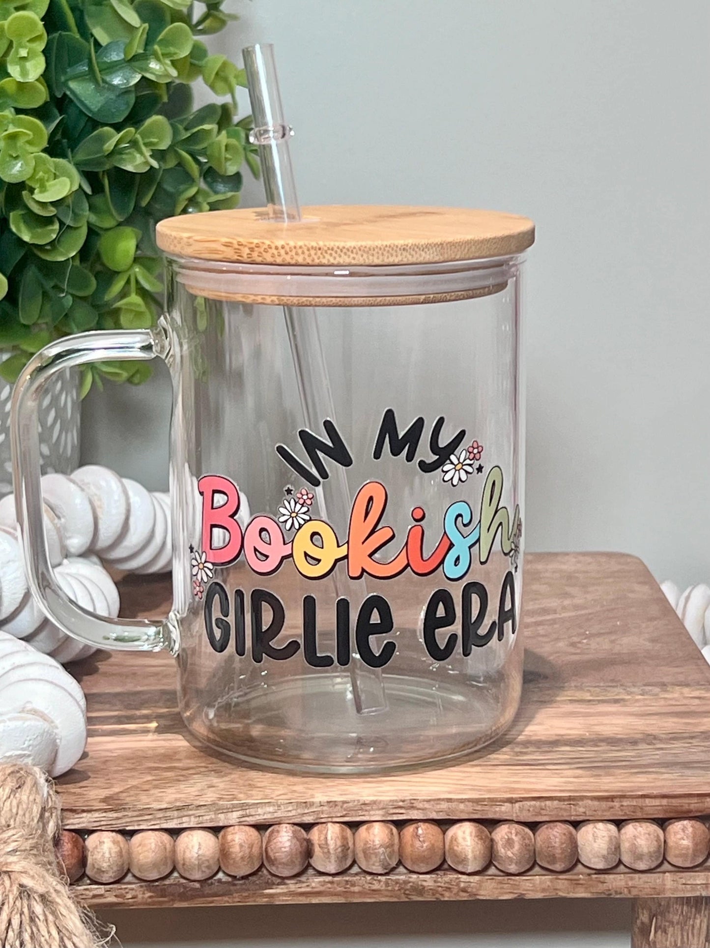 Everyday Ego In My Bookish Era Glass Mug | Iced Coffee Cup| Book Lover Mug | Gift For Readers | Coffee Glass Mug | Book Lover Gift | Bibliophile Gifts