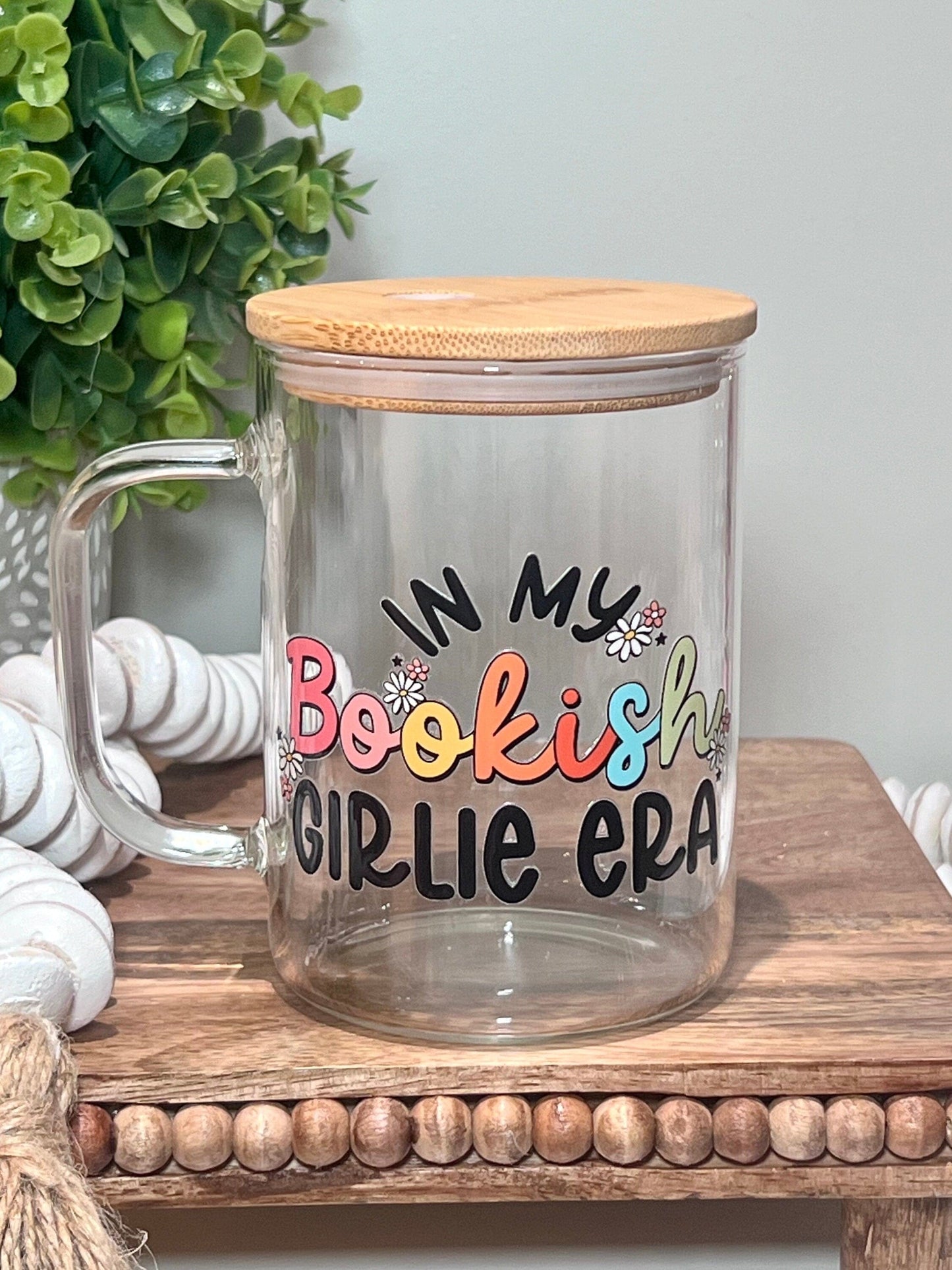 Everyday Ego In My Bookish Era Glass Mug | Iced Coffee Cup| Book Lover Mug | Gift For Readers | Coffee Glass Mug | Book Lover Gift | Bibliophile Gifts