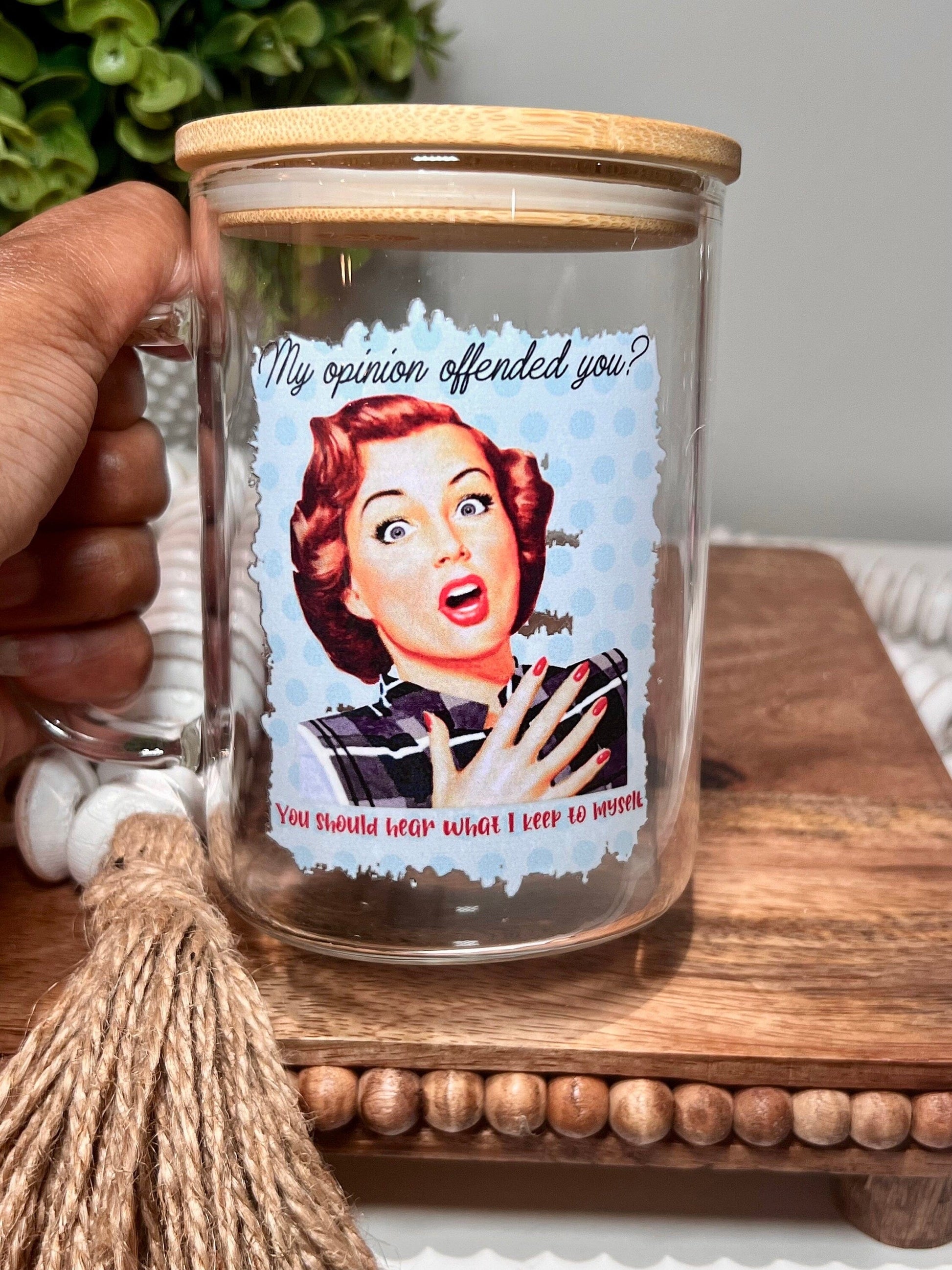 Everyday Ego Funny Mug | Office Humor Novelty Coworker Gift | Gifts For Friends | My Opinion Offended You  | Work Gag Gift | Sarcastic Glass Coffee Mug