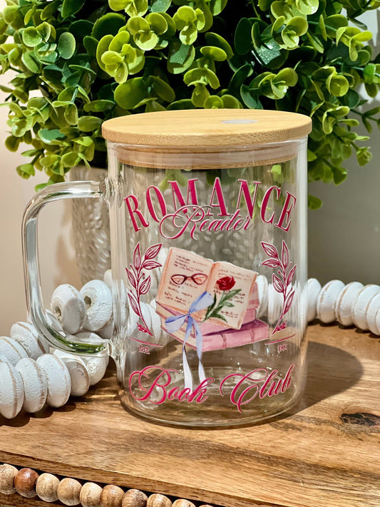 Everyday Ego Glass Mug Romance Bookish Iced Coffee Cup