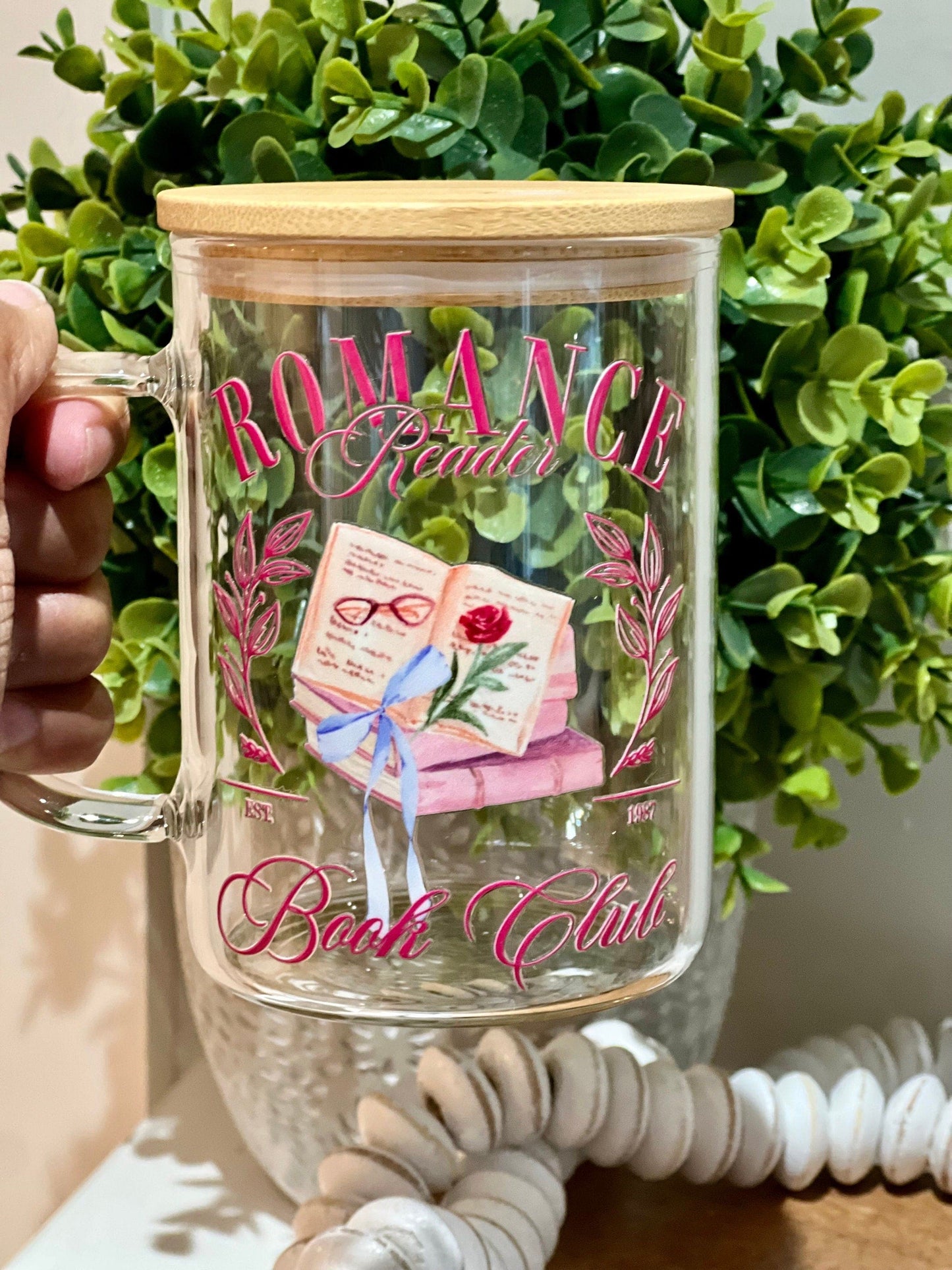 Everyday Ego Glass Mug Romance Bookish Iced Coffee Cup