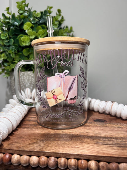 Everyday Ego Tortured Poets Glass Mug | Gift For Her | Birthday Gift | Coffee Glass Mug | Swiftea Glass Mug | Poets Department Mug | Music Fan Gift