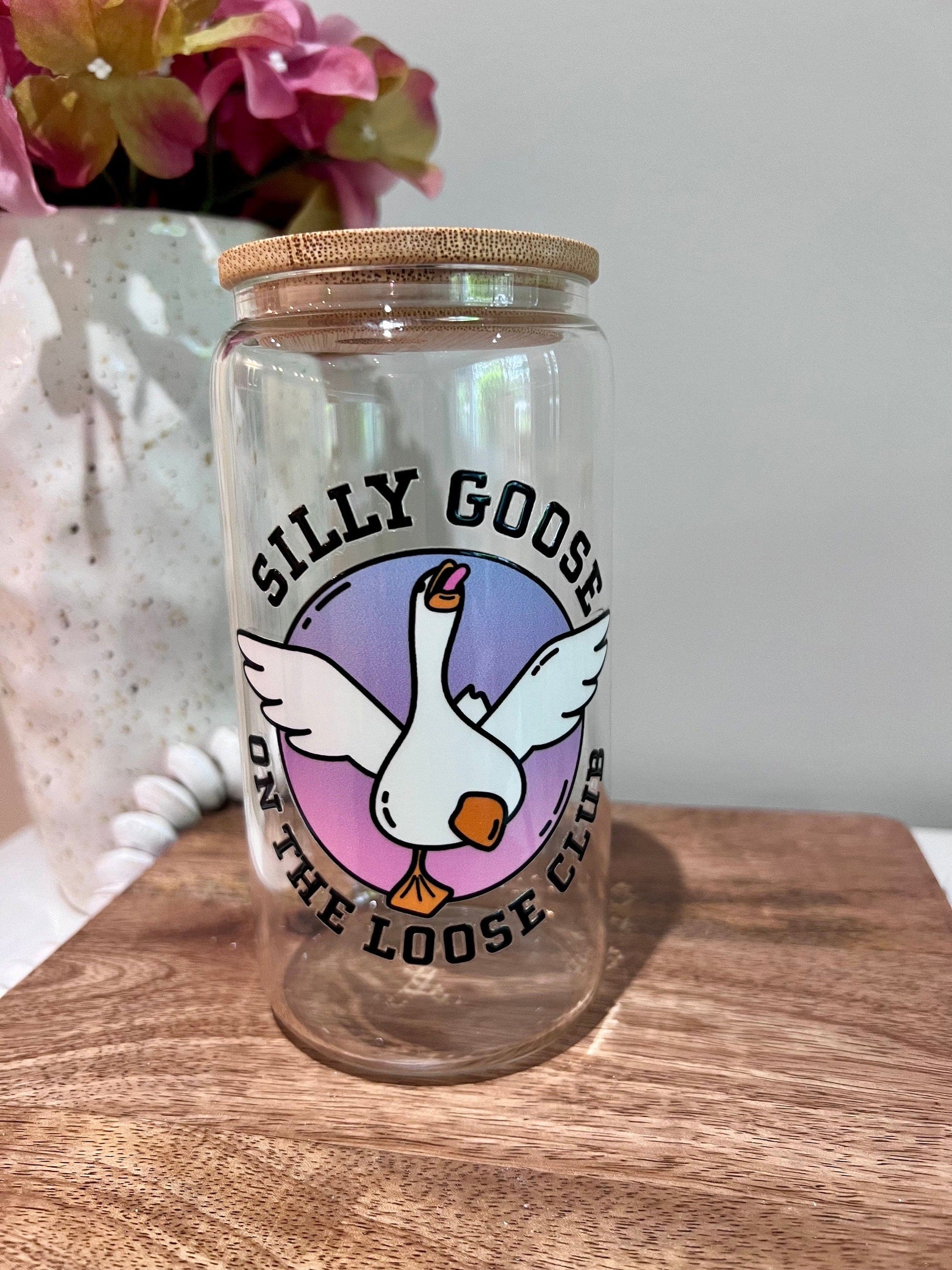 Everyday Ego Silly Goose On The Loose Club Glass Can | Meme Gift | Funny Gift | Gift For Friend | Silly Goose Juice Mug | Iced Coffee Cup | Cocktails