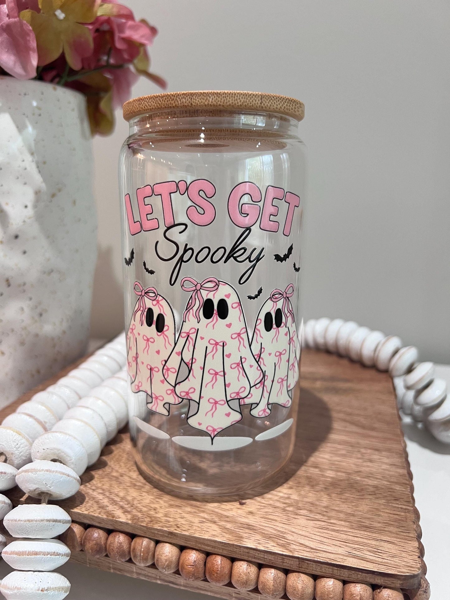 Everyday Ego Spooky Glass Can | Let’s Get Spooky Cup | Halloween Ghost | Gift For Friend | Halloween Glasses  | Iced Coffee Cup | Fall Ghost Mug
