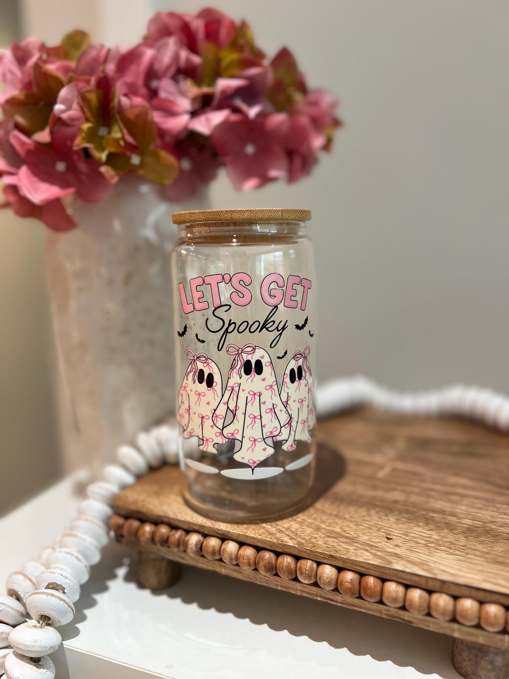 Everyday Ego Spooky Glass Can | Let’s Get Spooky Cup | Halloween Ghost | Gift For Friend | Halloween Glasses  | Iced Coffee Cup | Fall Ghost Mug