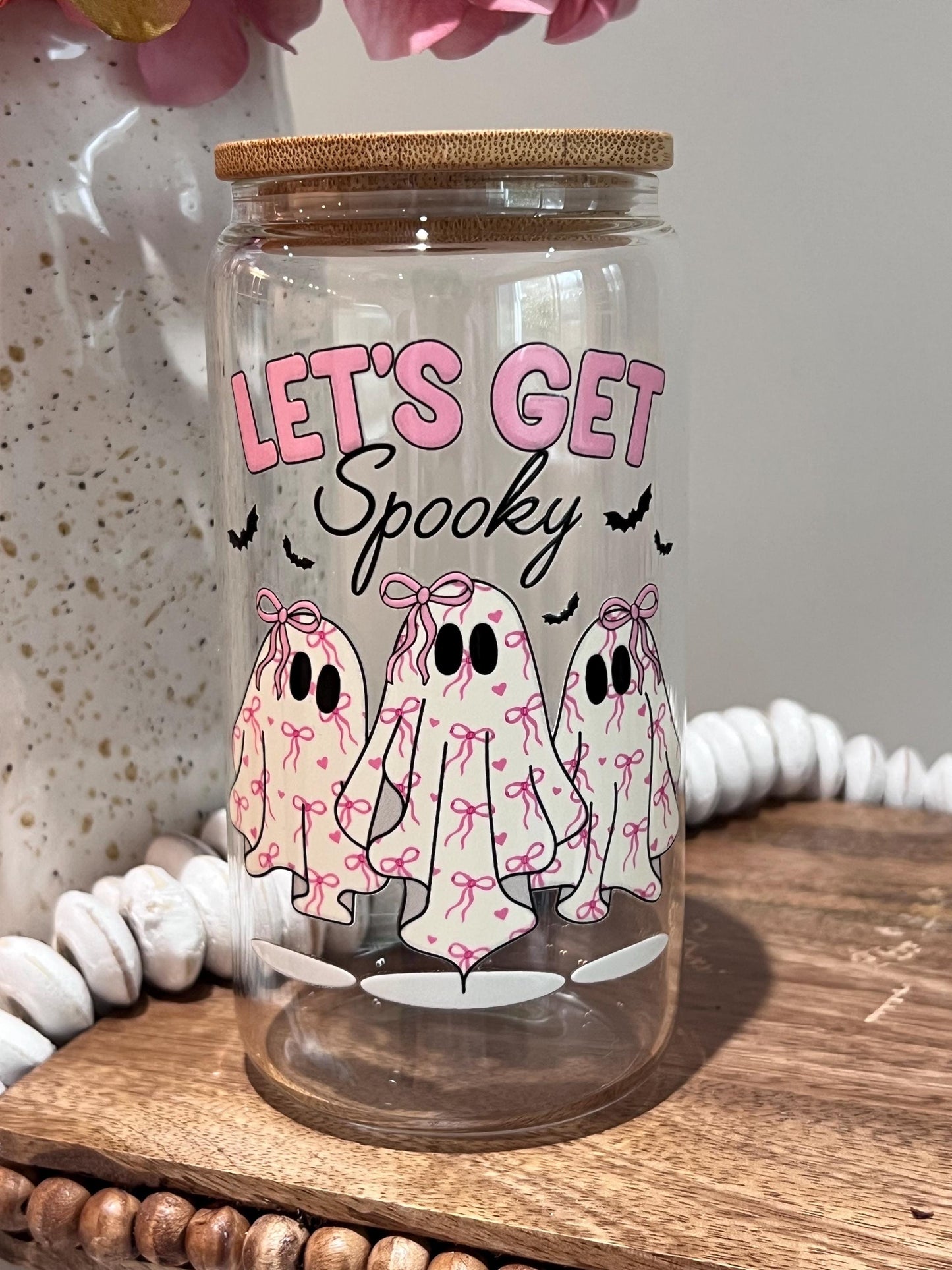Everyday Ego Spooky Glass Can | Let’s Get Spooky Cup | Halloween Ghost | Gift For Friend | Halloween Glasses  | Iced Coffee Cup | Fall Ghost Mug