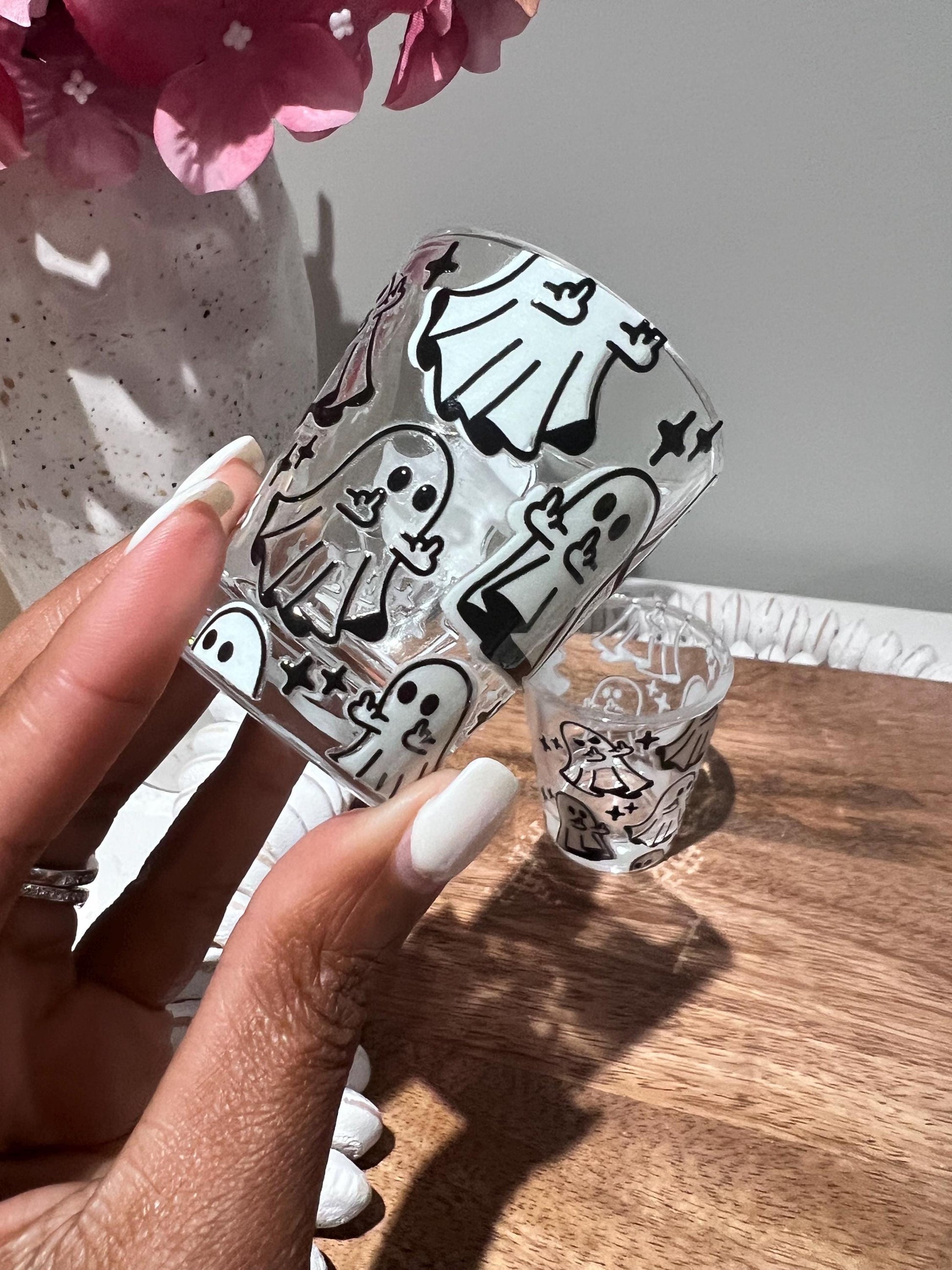 Everyday Ego Shot Glass Middle Finger Ghost Middle Finger Ghost Shot Glasses