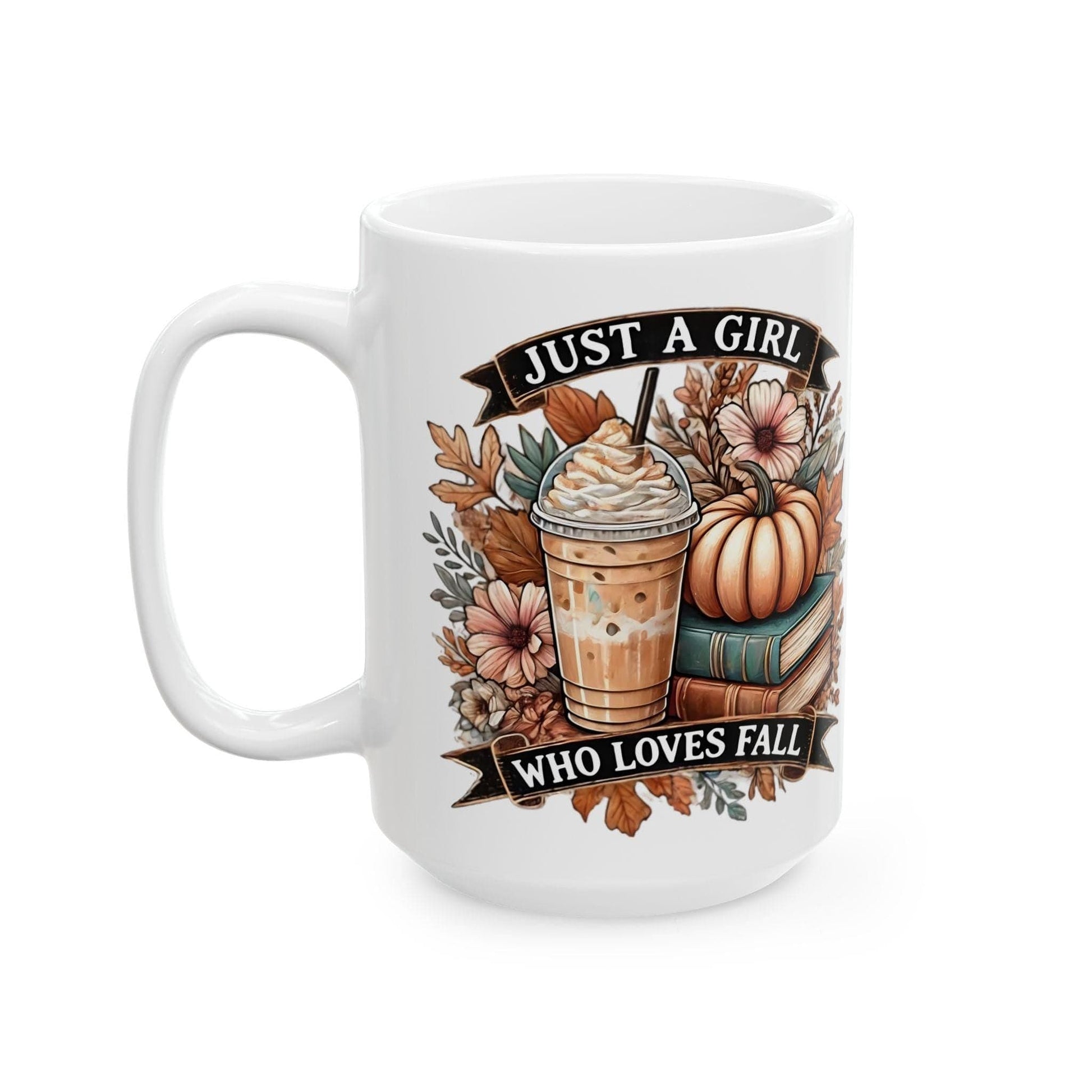 Everyday Ego Just A Girl Who Loves Fall | Fall Lover Gift | Gift For Her | Coffee Cups | Personalized Fall Mug | Coffee Mug | Book Lovers Mug