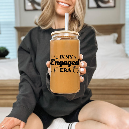 Everyday Ego Future Mrs Gift | In My Engaged Era Ice Coffee Cup | Bride To Be Glass Cup | Custom Mrs Tumbler | Fiancée Gift | Fiancee Gift