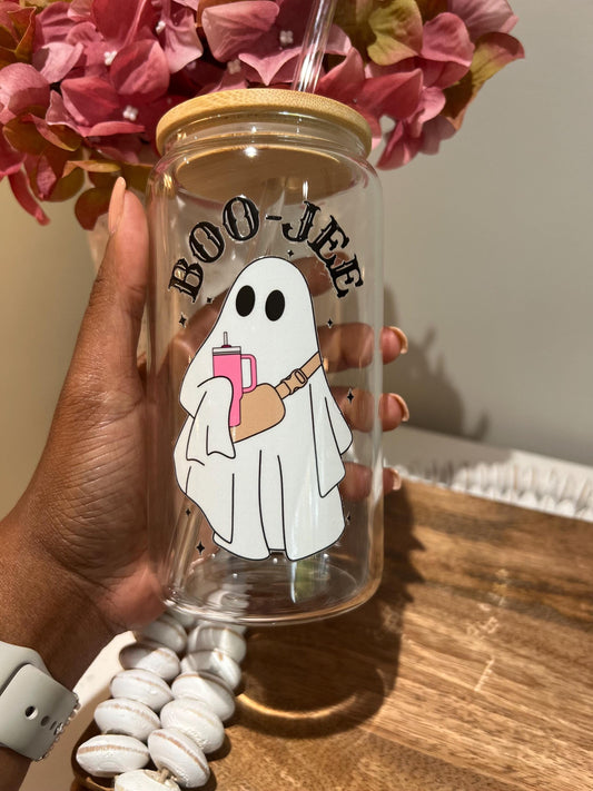 Everyday Ego Glass Cup Boojee Ghost  Iced Coffee Glass