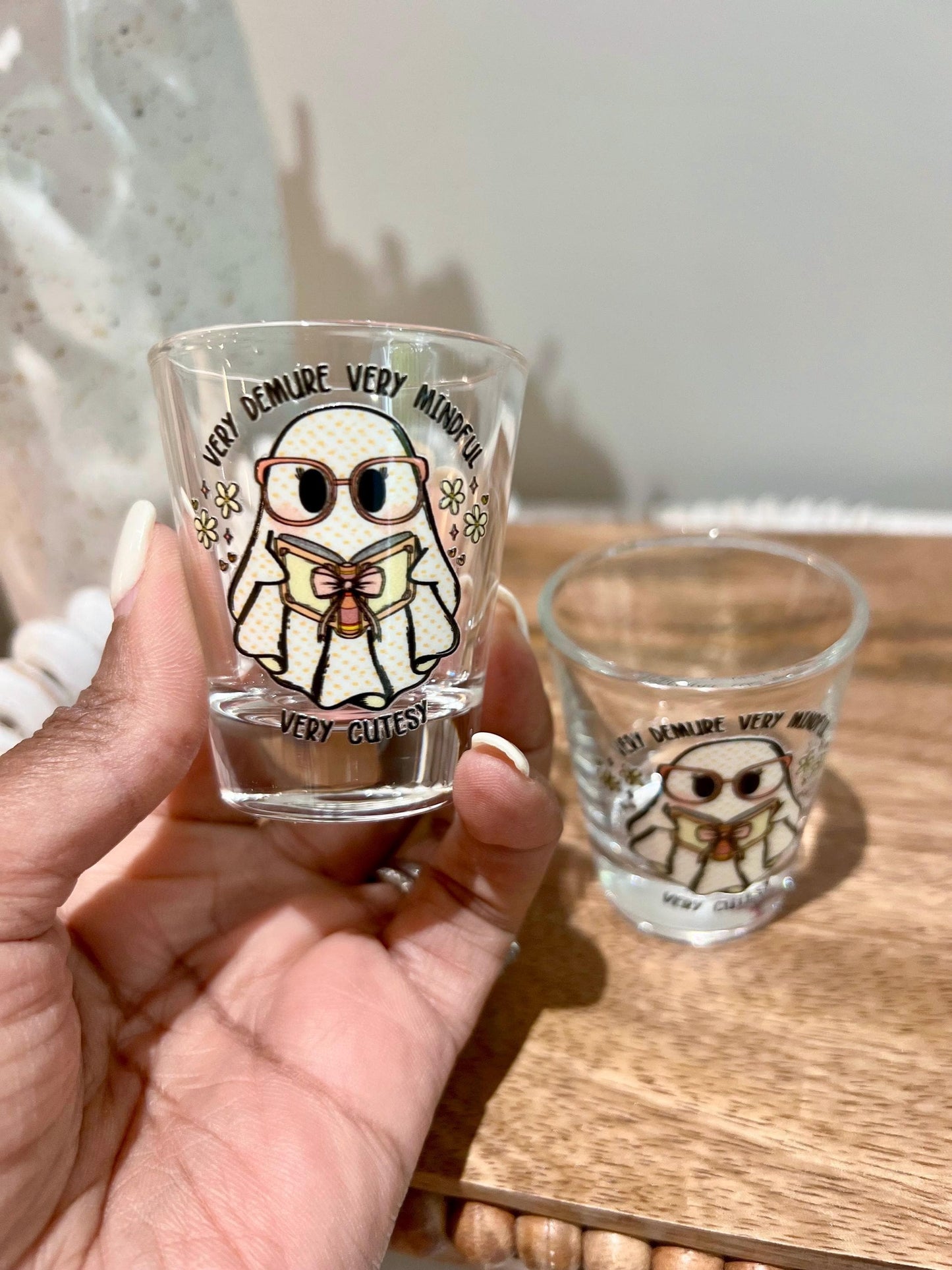 Everyday Ego Shot Glass Ghost Shot Glass Very Demure Mindful Cutesy