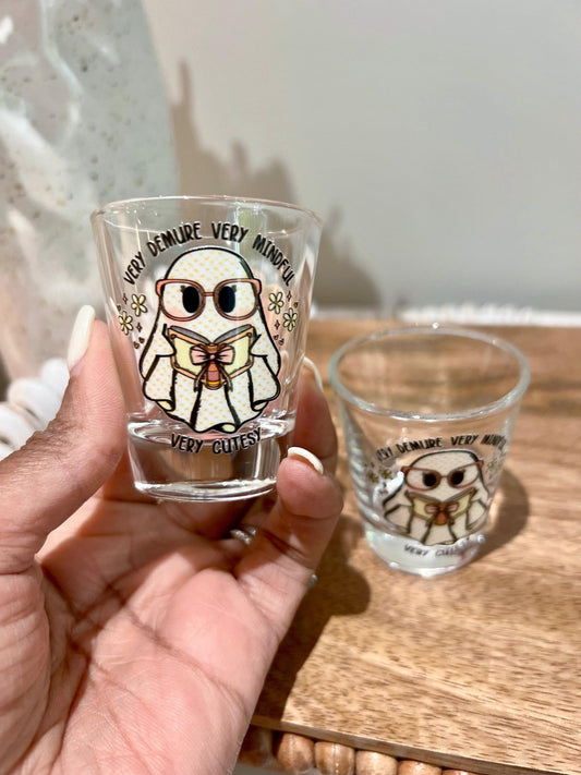 Everyday Ego Shot Glass Ghost Shot Glass Very Demure Mindful Cutesy
