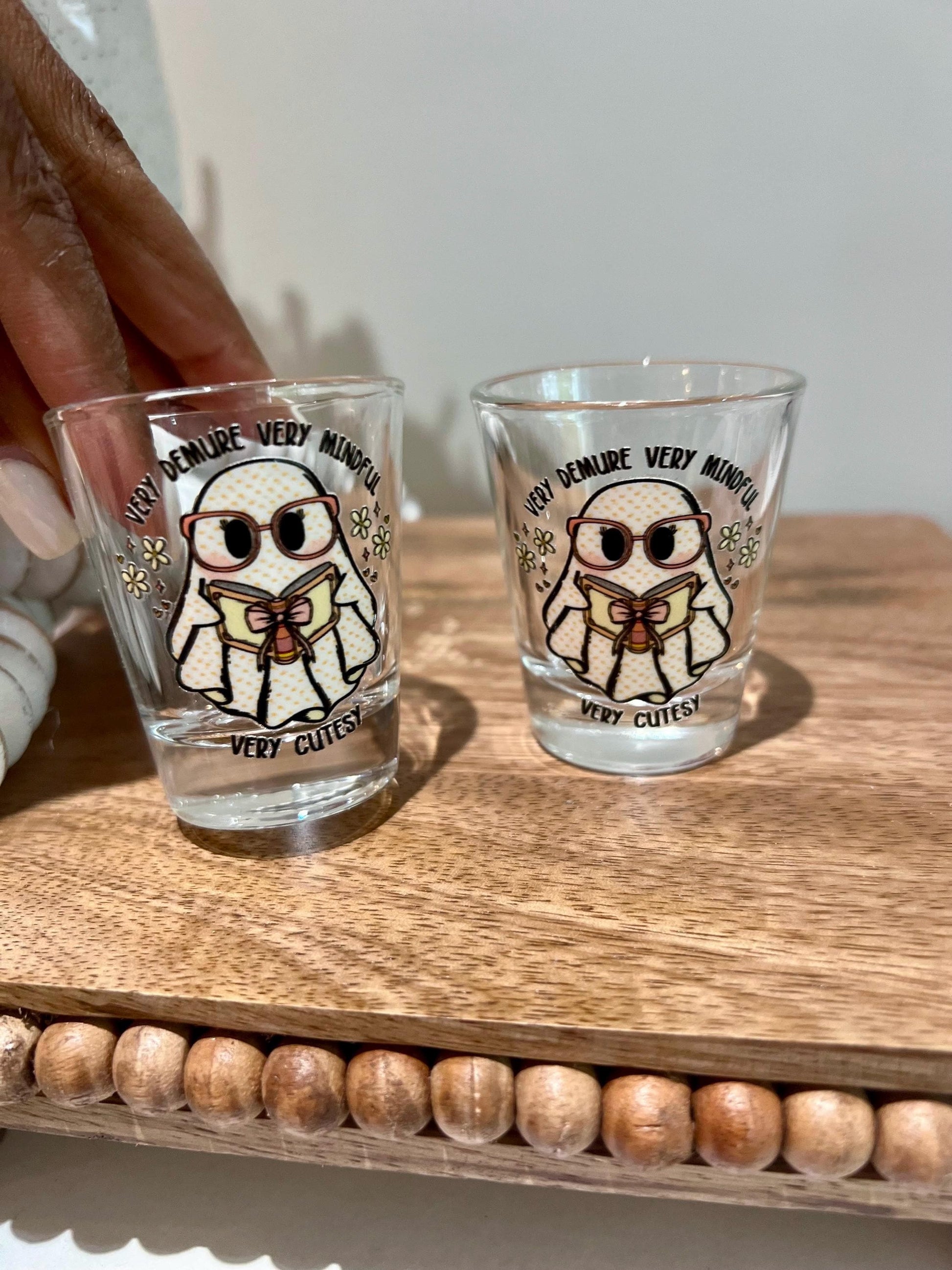 Everyday Ego Shot Glass Ghost Shot Glass Very Demure Mindful Cutesy
