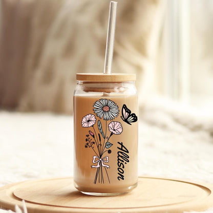 Everyday Ego Personalized Birth Flower Coffee Cup With Name Personalized Gift Bridesmaid Proposal Gifts for her Best Friend Gift Mothers Day Gift