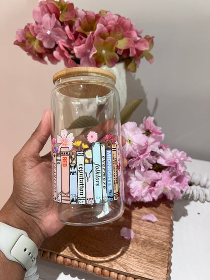 Everyday Ego Glass Mug Glass Can Cup / Bend Glass Straw New Swiftea Glass Mug, Tortured Poets Edition