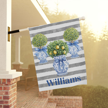 Printify Home Decor Personalized Garden Banner, Outdoor Decor, Housewarming Gift, Custom Yard Sign, Spring Decoration, Lemon Theme