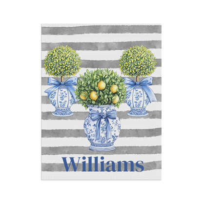 Printify Home Decor Personalized Garden Banner, Outdoor Decor, Housewarming Gift, Custom Yard Sign, Spring Decoration, Lemon Theme
