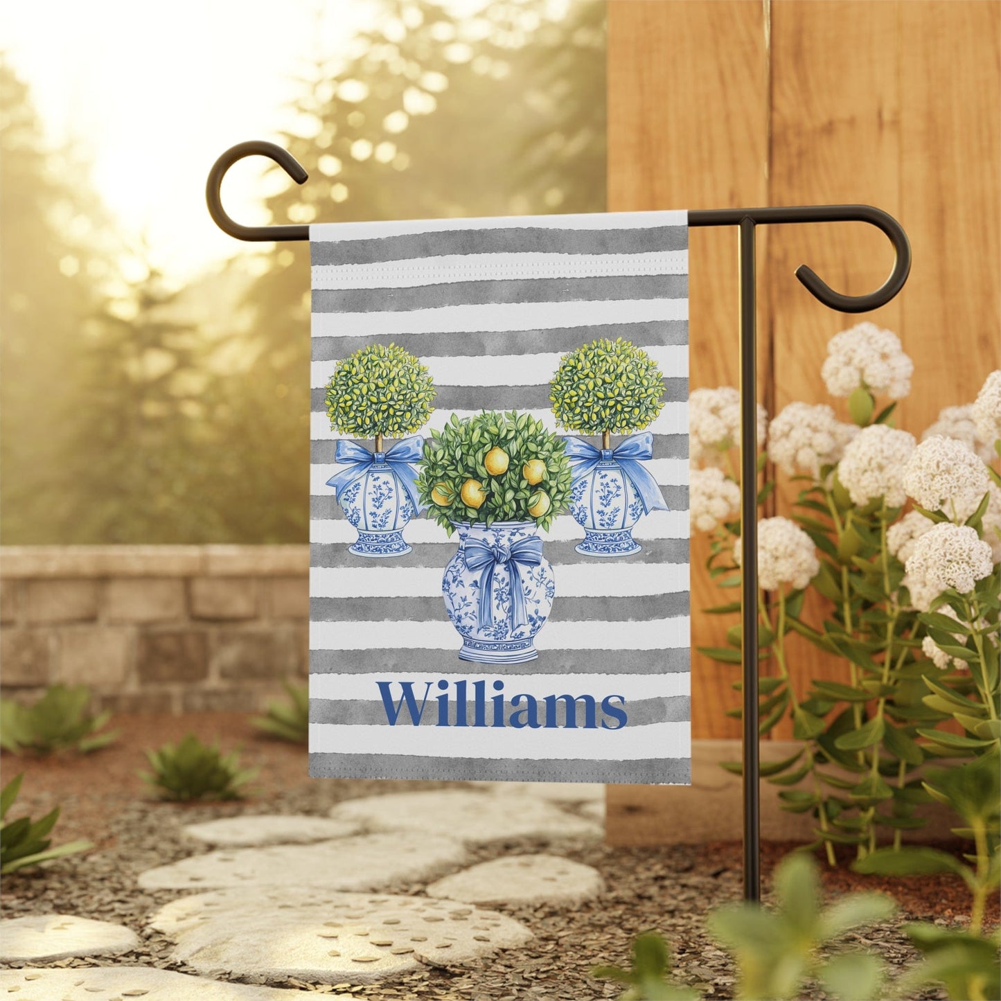 Printify Home Decor Personalized Garden Banner, Outdoor Decor, Housewarming Gift, Custom Yard Sign, Spring Decoration, Lemon Theme