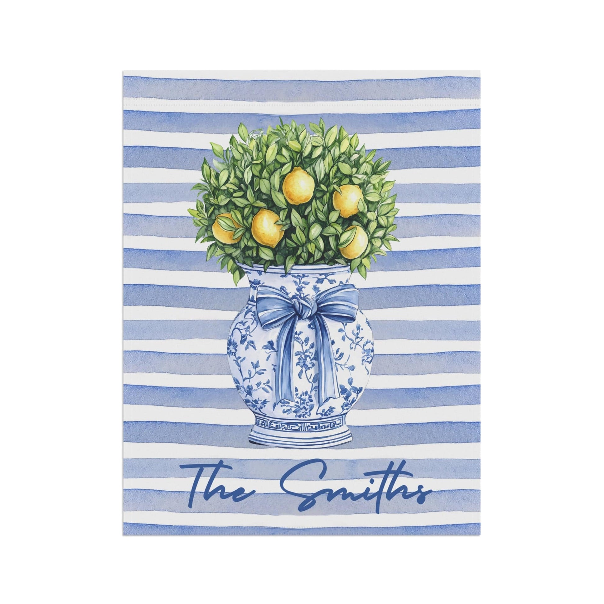 Printify Home Decor Preppy Chinoiserie Topiary Garden Flag