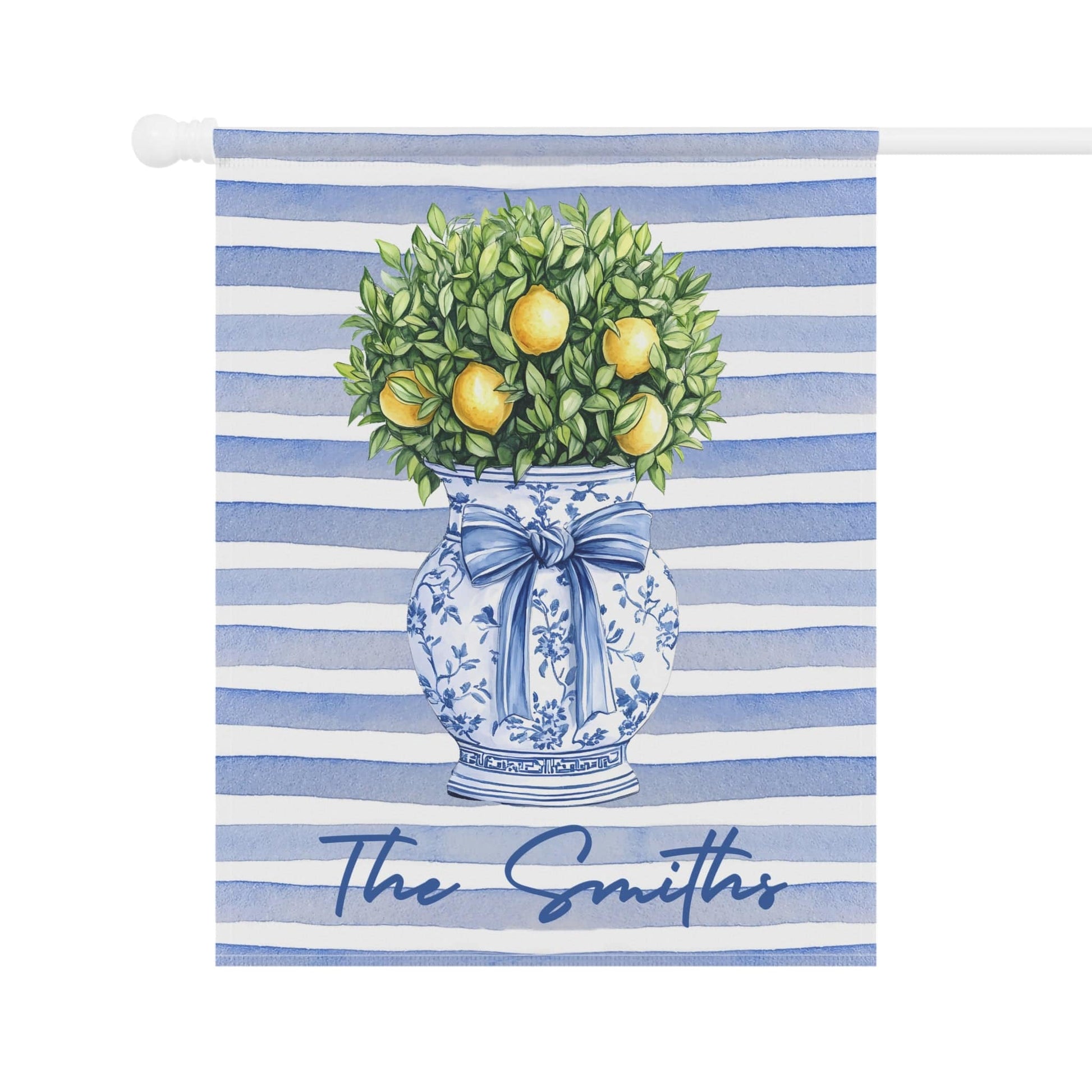 Printify Home Decor Preppy Chinoiserie Topiary Garden Flag