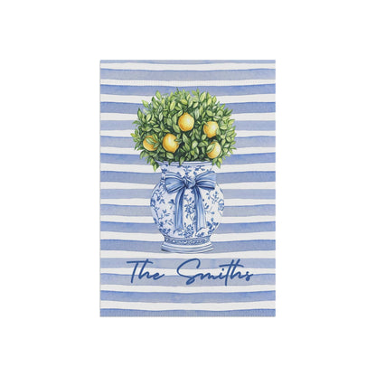 Printify Home Decor Preppy Chinoiserie Topiary Garden Flag