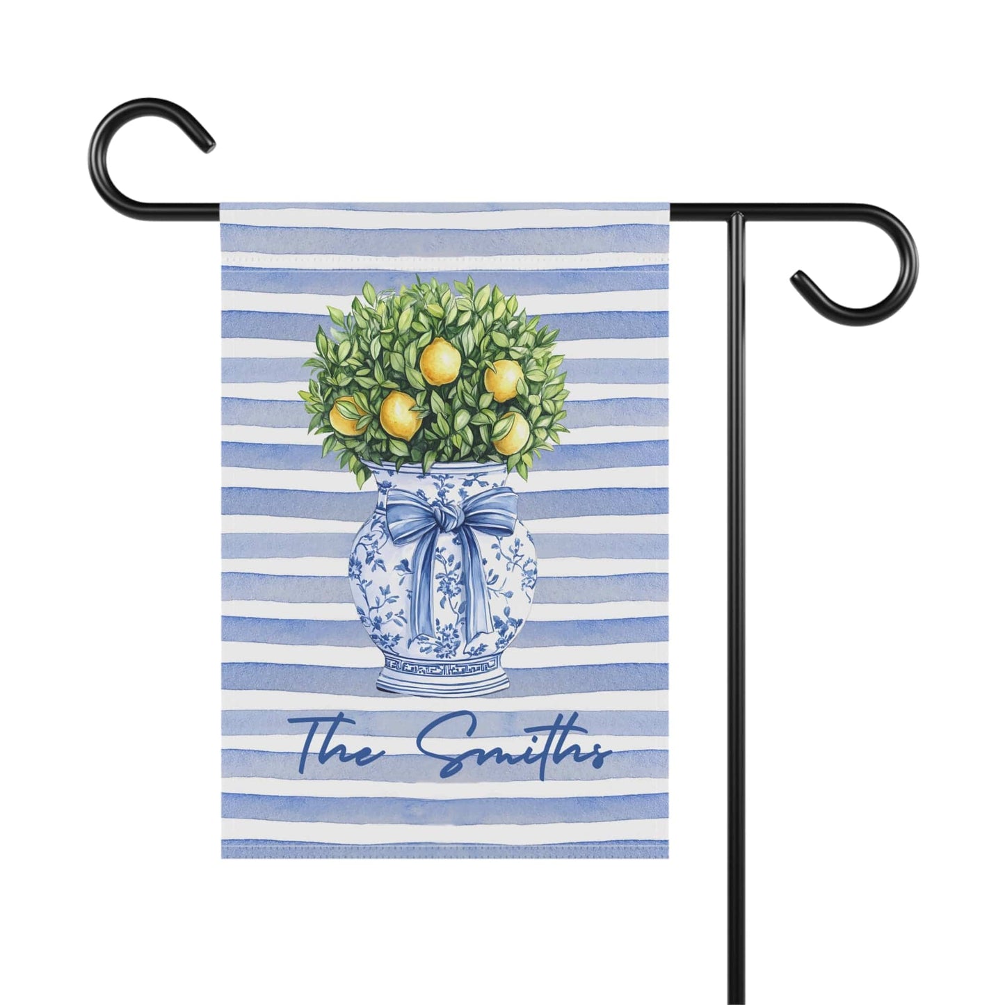 Printify Home Decor Preppy Chinoiserie Topiary Garden Flag