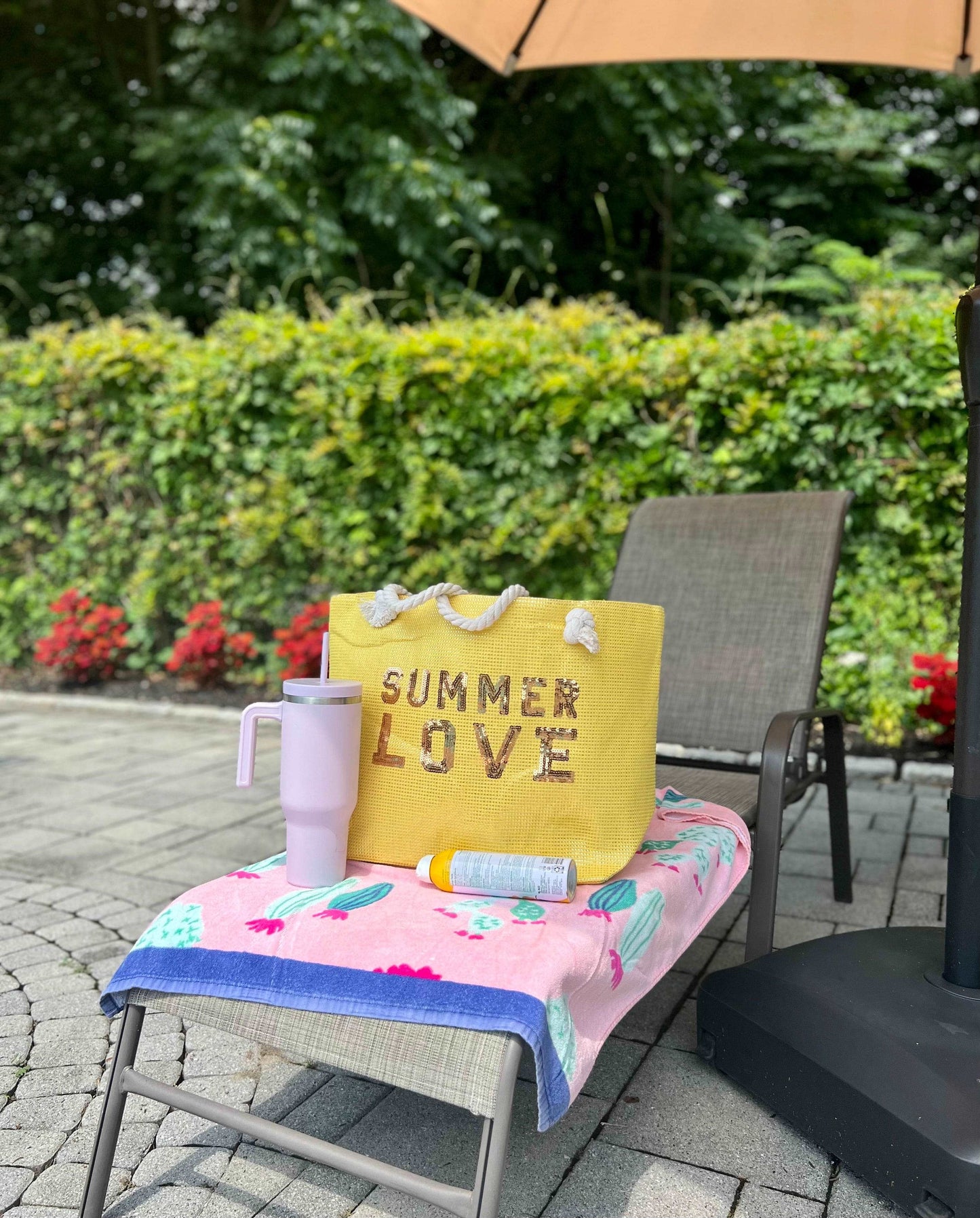 Everyday Ego Tote Bag Summer Love Glitz Beach Tote Bag- Yellow